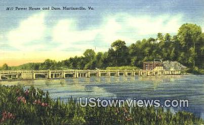 Power House And Dam  - Martinsville, Virginia VA Postcard