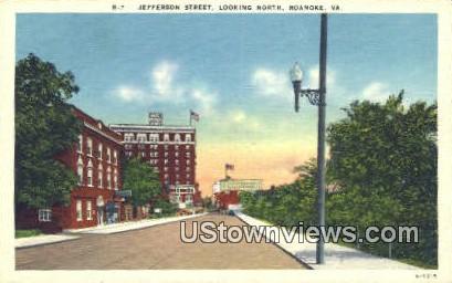 Jefferson Street  - Roanoke, Virginia VA Postcard