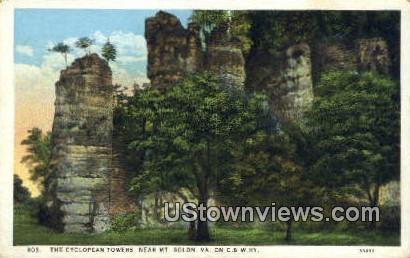 The Cyclopean Towers  - Mount Solon, Virginia VA Postcard