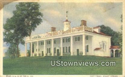 East Front Of Mansion  - Mount Vernon, Virginia VA Postcard