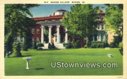 Marion College  - Virginia VA Postcard