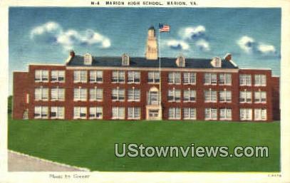 Marion High School  - Virginia VA Postcard