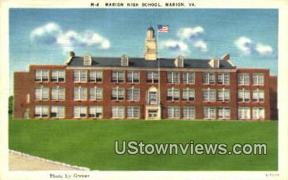 Marion high School  - Virginia VA Postcard