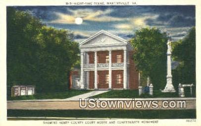 Henry County Court House - Martinsville, Virginia VA Postcard