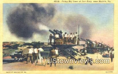 Firing Big Guns At Fort Story  - Norfolk, Virginia VA Postcard