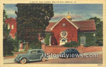 Old St Pauls Church  - Norfolk, Virginia VA Postcard