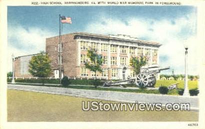 High School Building  - Harrisonburg, Virginia VA Postcard