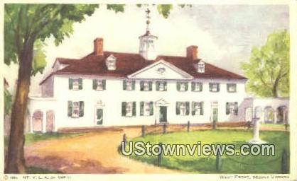 West Front of Mansion  - Mount Vernon, Virginia VA Postcard