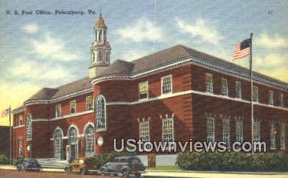 US Post Office  - Petersburg, Virginia VA Postcard