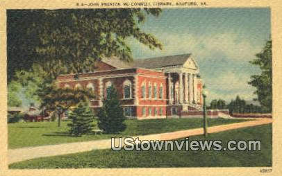 John Preston Mc Connell Library  - Radford, Virginia VA Postcard
