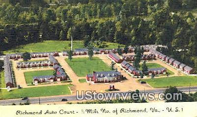 Richmond Auto Court  - Virginia VA Postcard