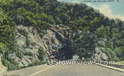 Tunnel  - Skyline Drive, Virginia VA Postcard