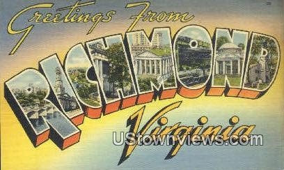 Greetings From  - Richmond, Virginia VA Postcard