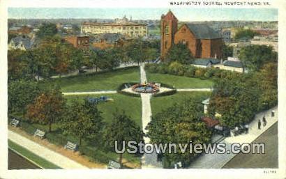 Washingtons Square  - Newport News, Virginia VA Postcard