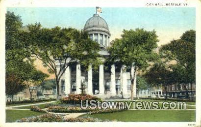 City Hall  - Norfolk, Virginia VA Postcard
