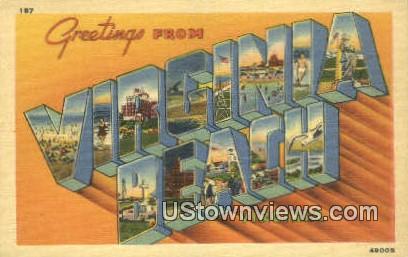 Greetings From  - Virginia Beach Postcards, Virginia VA Postcard