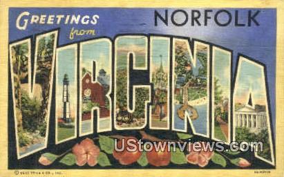Greetings From  - Norfolk, Virginia VA Postcard