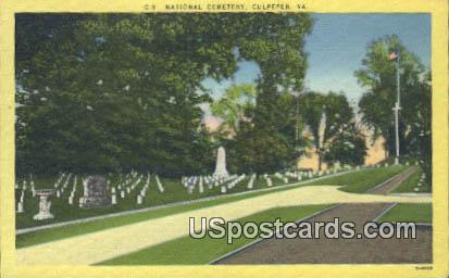 National Cemetery - Culpeper, Virginia VA Postcard