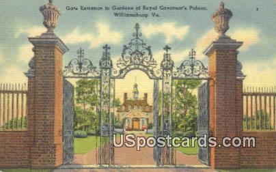 Gardens, Royal Governor's Palace - Williamsburg, Virginia VA Postcard