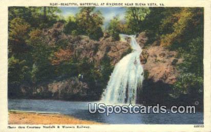 Waterfall, Riverside - Buena Vista, Virginia VA Postcard