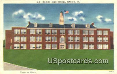 Marion High School - Virginia VA Postcard