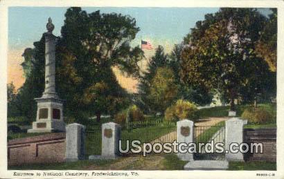 National Cemetery - Fredericksburg, Virginia VA Postcard