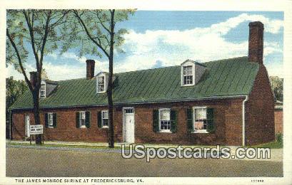 James Monroe Shrine - Fredericksburg, Virginia VA Postcard