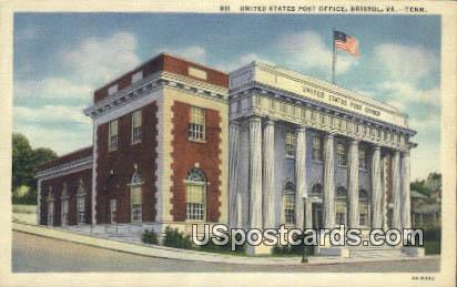 United States Post Office - Bristol, Virginia VA Postcard
