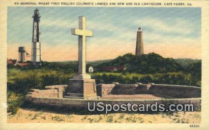 First English Colonists, Old Lighthouse - Cape Henry, Virginia VA Postcard