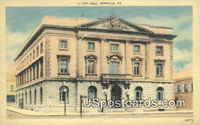 City Hall - Norfolk, Virginia VA Postcard