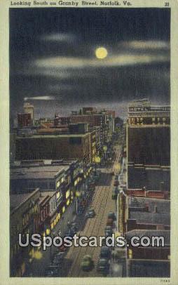 Granby Street - Norfolk, Virginia VA Postcard