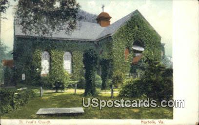 St Paul's Church - Norfolk, Virginia VA Postcard