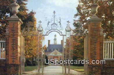 Palace Gates - Williamsburg, Virginia VA Postcard