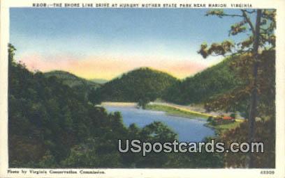 Shore Line Drive - Marion, Virginia VA Postcard