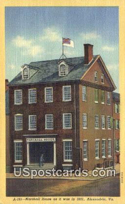 Marshall House - Alexandria, Virginia VA Postcard