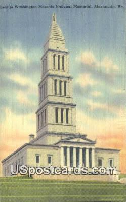 George Washington Masonic Memorial - Alexandria, Virginia VA Postcard