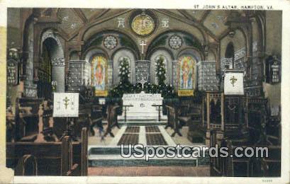 St John's Altar - Hampton, Virginia VA Postcard