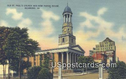 Old St Paul's Church - Richmond, Virginia VA Postcard