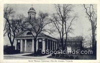 Saint Thomas Episcopal Church - Orange, Virginia VA Postcard