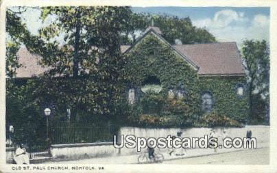 Old St Paul Church - Norfolk, Virginia VA Postcard