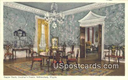 Supper Room, Governor's Palace - Williamsburg, Virginia VA Postcard