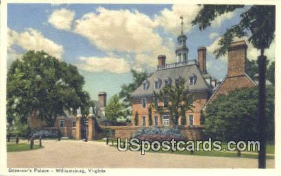 Governor's Palace - Williamsburg, Virginia VA Postcard