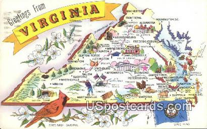 Greetings from, Virginia Postcard     ;       Greetings from, VA