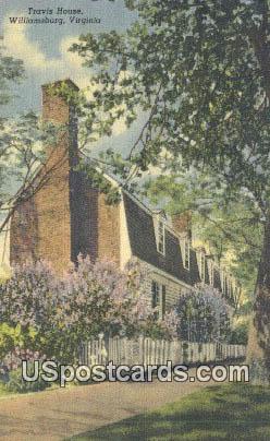 Travis House - Williamsburg, Virginia VA Postcard