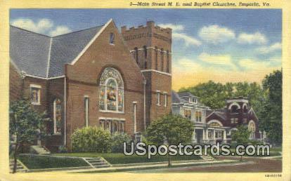Main Street - Emporia, Virginia VA Postcard
