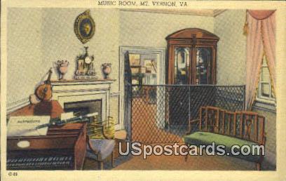 Music Room - Mt Vernon, Virginia VA Postcard