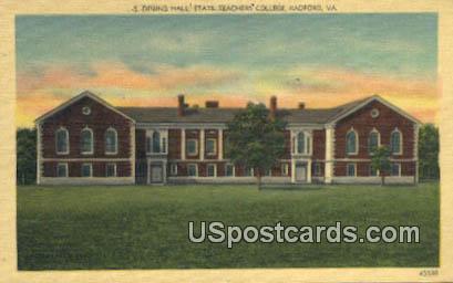 Dining Hall State Teachers College - Radford, Virginia VA Postcard