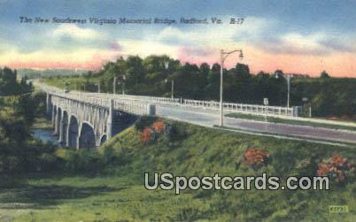 New Southwest Virginia Memorial Bridge - Radford Postcard