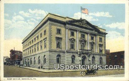 Post Office - Norfolk, Virginia VA Postcard