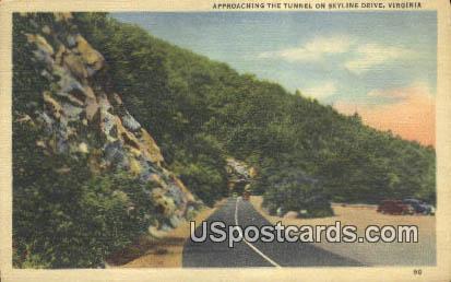 Tunnel - Skyline Drive, Virginia VA Postcard